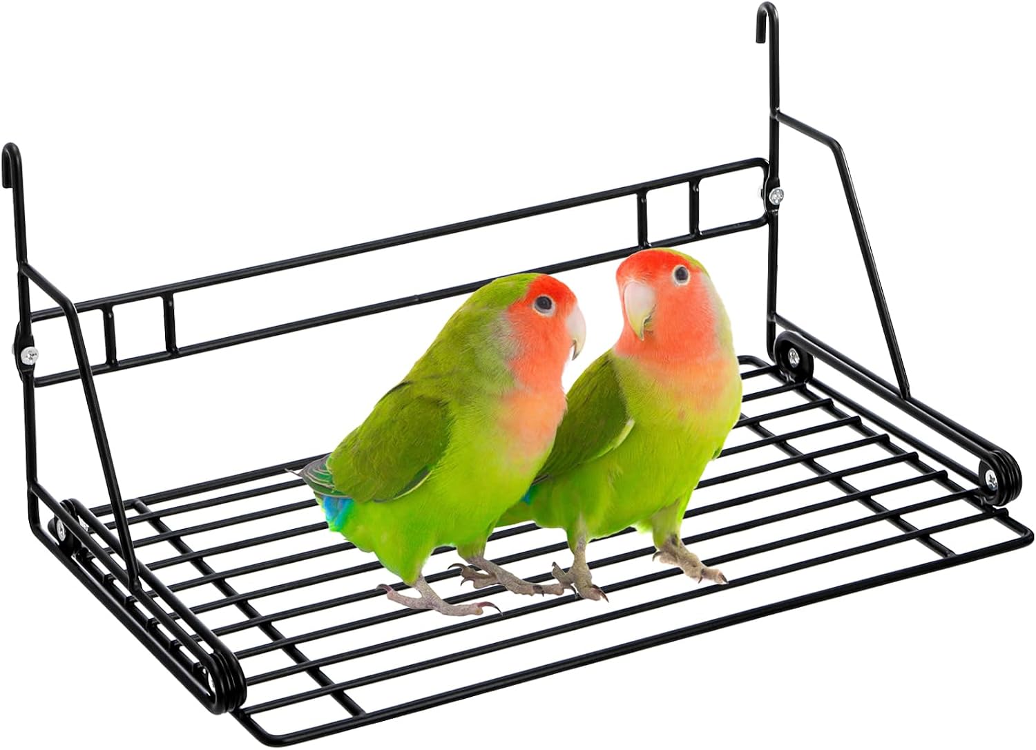 Okllen Bird Perch Stand, Bird Cage Platform Wire Patio Sundeck Playground for Parrots Cockatiels and Small Birds, 12 inch by 8 inch