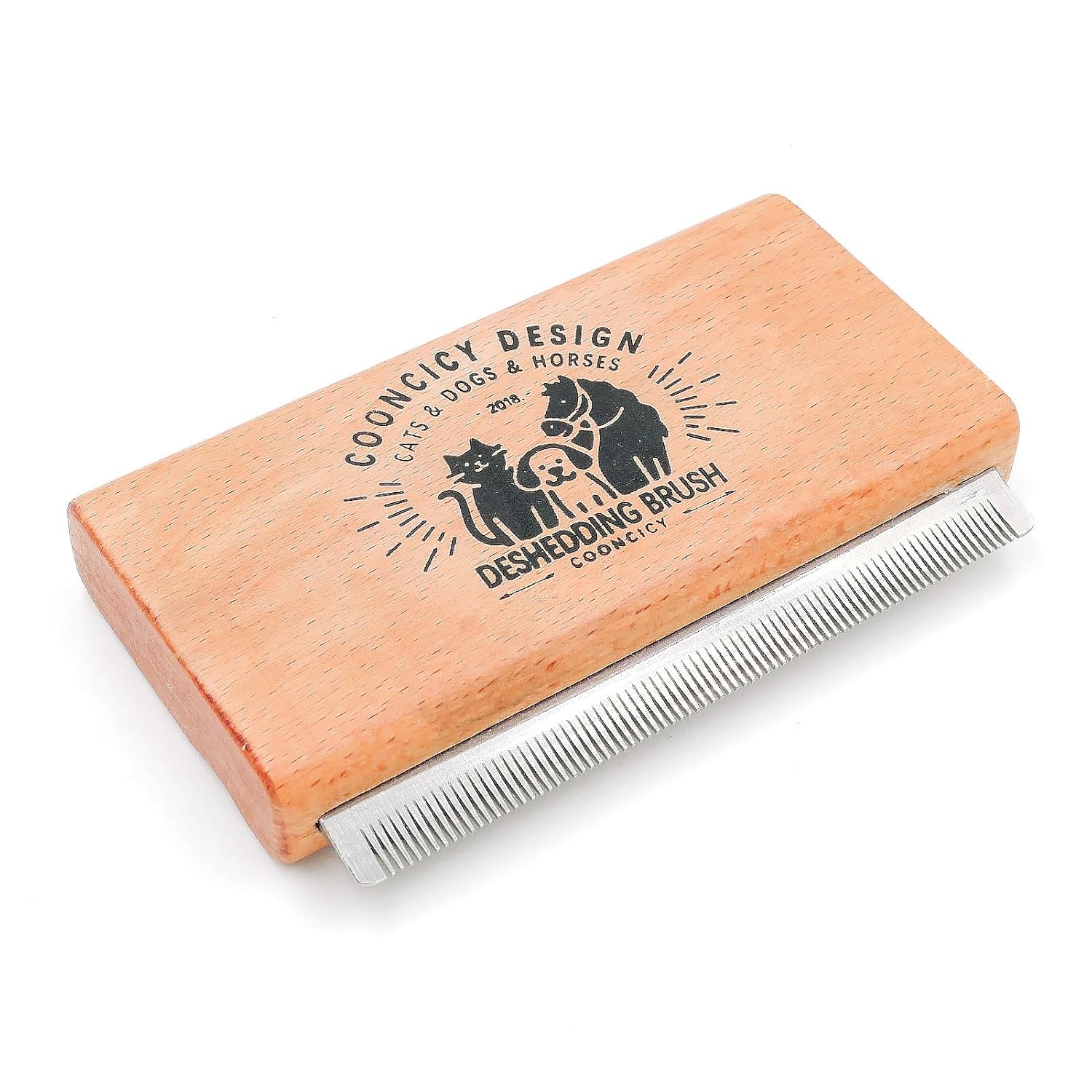 Cooncicy deshedding dog brush with wood handle