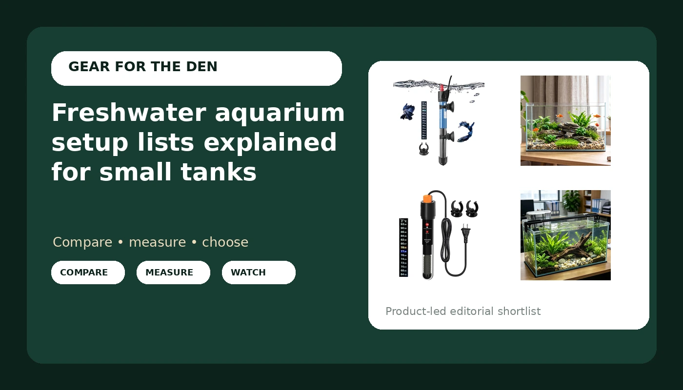 Freshwater aquarium setup lists explained for small tanks
